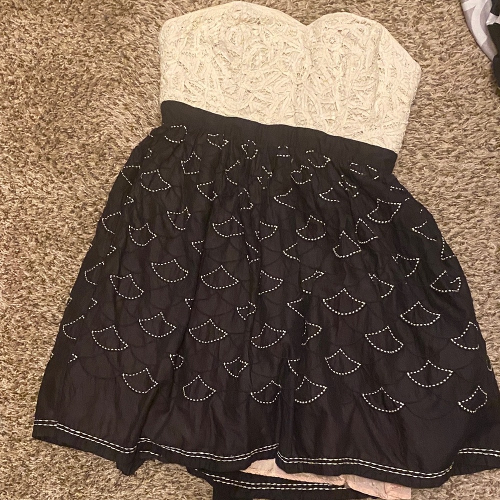 Elegant Black and Crème with light pink tulle and satin underskirt